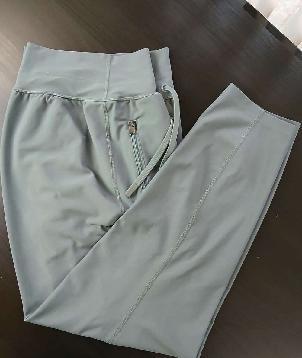 Old Navy Active Go Dry High-Rise PowerSoft Zip Joggers L green cropped pockets